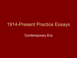 1914-Present Practice Essays