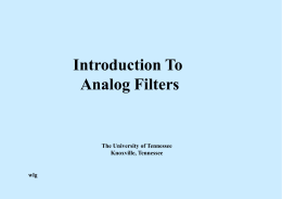Introduction to Filters - The University of Tennessee, Knoxville