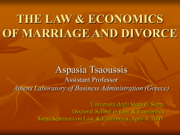 The Law and Economics of Marriage and Divorce