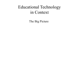 Educational Technology in Context