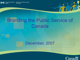 Branding the Public Service of Canada - CAPPA
