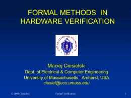 Formal Methods in Hardware Verification