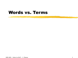 Lecture 31: Words vs. Terms