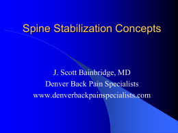 Spine Stabilization Concepts