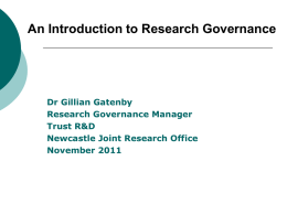 Research Governance - Newcastle University