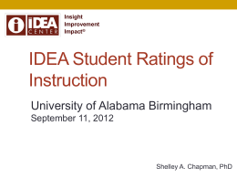 Faculty Presentation - University of Alabama at Birmingham