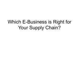 Which E-Business is Right for Your Supply Chain?