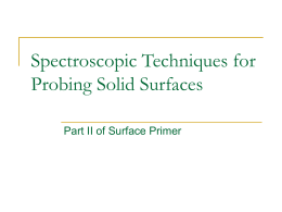Spectroscopic Techniques for Probing Solid Surfaces