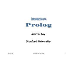 PowerPoint Presentation - Introduction to Prolog