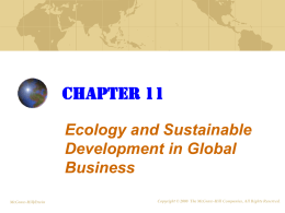 Chapter 11 Ecology and Sustainable Development in Global Business