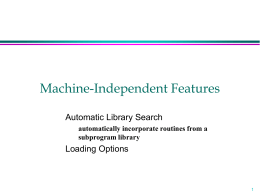 Machine-Independent Features