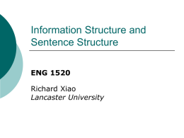 Sentence Structure and Information Structure