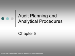 Chapter 8 – Audit Planning and Analytical Procedures