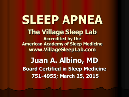 sleep apnea - Village Sleep Lab