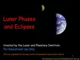 Lunar Phases and Eclipses Powerpoint
