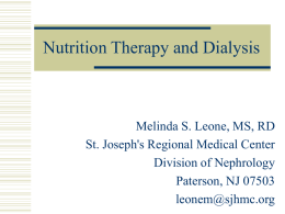 Nutrition Therapy and Dialysis