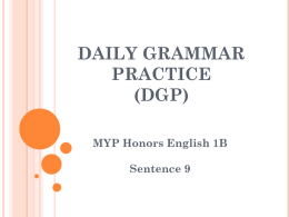 DGP – Sentence 1