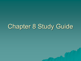 Chapter 8 Study Guide