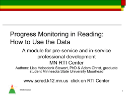 Progress Monitoring: Using Data