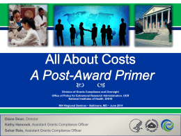 About Costs - NIH - National Institutes of Health