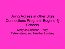 Using Access in other Sites Connections Program