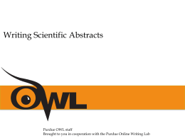 Writing Scientific Abstracts Presentation - OWL