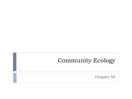 Chapter 54 – Community Ecology