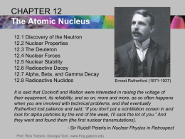 12. The Atomic Nucleus