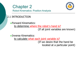 Robot Kinematics: Position Analysis