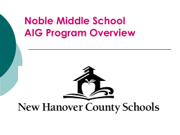 Noble Middle School AIG PowerPoint