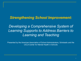 Slide 1 - UCLA School Mental Health Project