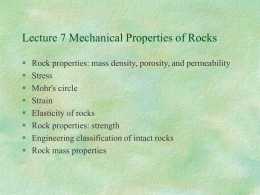 Lecture 7 Mechanical Properties of Rocks