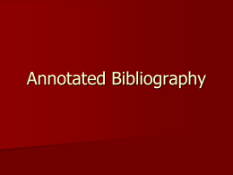 Powerpoint on Annotated Bib