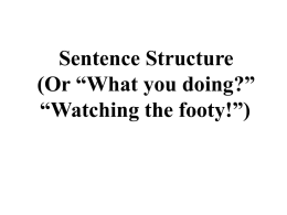 Sentence Structure 1