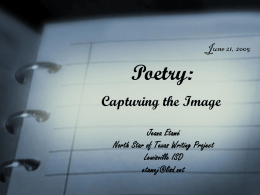 Poetry: Capturing the Image