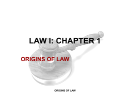 LAW I: CHAPTER 1