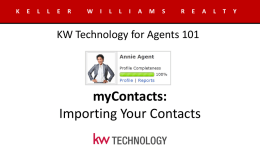 myContacts - Keller Williams Realty