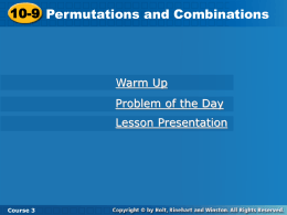 10-9 Permutations and Combinations