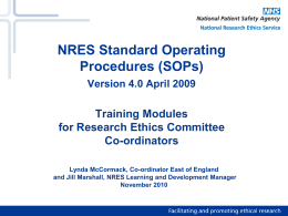 NRES SOPs Training Modules for Co