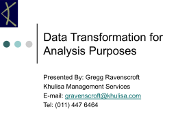 Data Transformation Presentation
