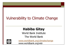 Dr Habiba Gitay, Senior Environmental Specialist, World Bank Institute