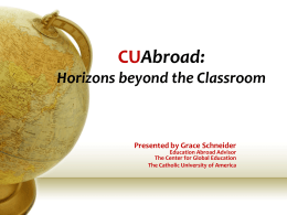 Study Abroad 101 - CUAbroad - The Catholic University of America