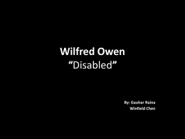 Wilfred Owen Disabled