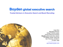 Boyden global executive search - Executive Search | Organizational