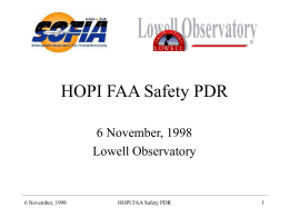 HOPI FAA PDR - Lowell Observatory