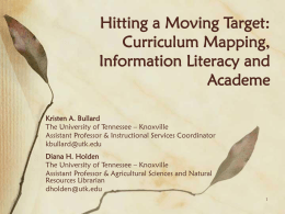 Hitting a Moving Target: Curriculum Mapping, Information
