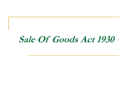 Sale Of Goods Act 1930 Section 4 – Sale and Agreement to Sale