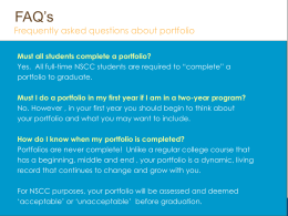 Portfolio FAQs - NSCC Burridge Campus