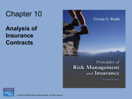 Analysis of Insurance Contracts