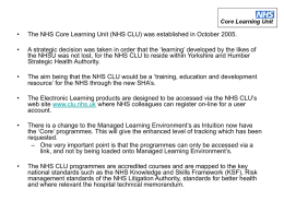 Core Learning Unit - Workforce planning and eduation